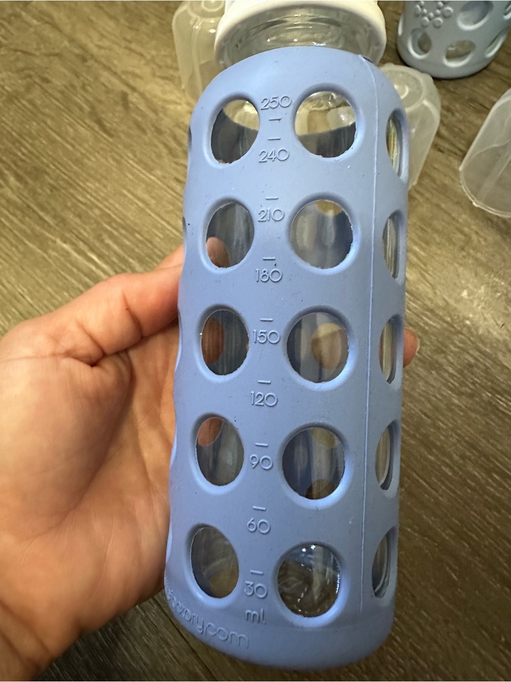 Silicone set Sleeve Glass Baby Bottle - Teal, Mint, Yellow, Gray, Blue - Picture 5 of 8